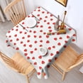thumbnail image 2 of Red Strawberry Plants Fruit White Pattern Square Tablecloth,Waterproof Square Table Cover,Wipeable Spillproof Washable Table Cover for Home Kitchen Party Decor 42"X42"(107x107cm), 2 of 6