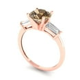 thumbnail image 2 of 2 ct Round Cut Simulated Champagne Diamond Three-Stone Engagement Ring for Women in 18K Rose Gold, 2 of 5