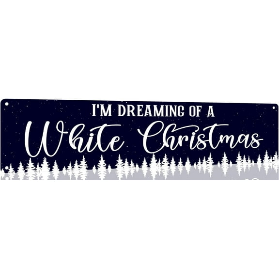 I'm Dreaming Of a White Christmas Tin Sign Funny Christmas Metal Signs Vintage Santa Print Art Poster Wall Decor For Kitchen Patio Yard Office Cafe Bar 4x16 Inch