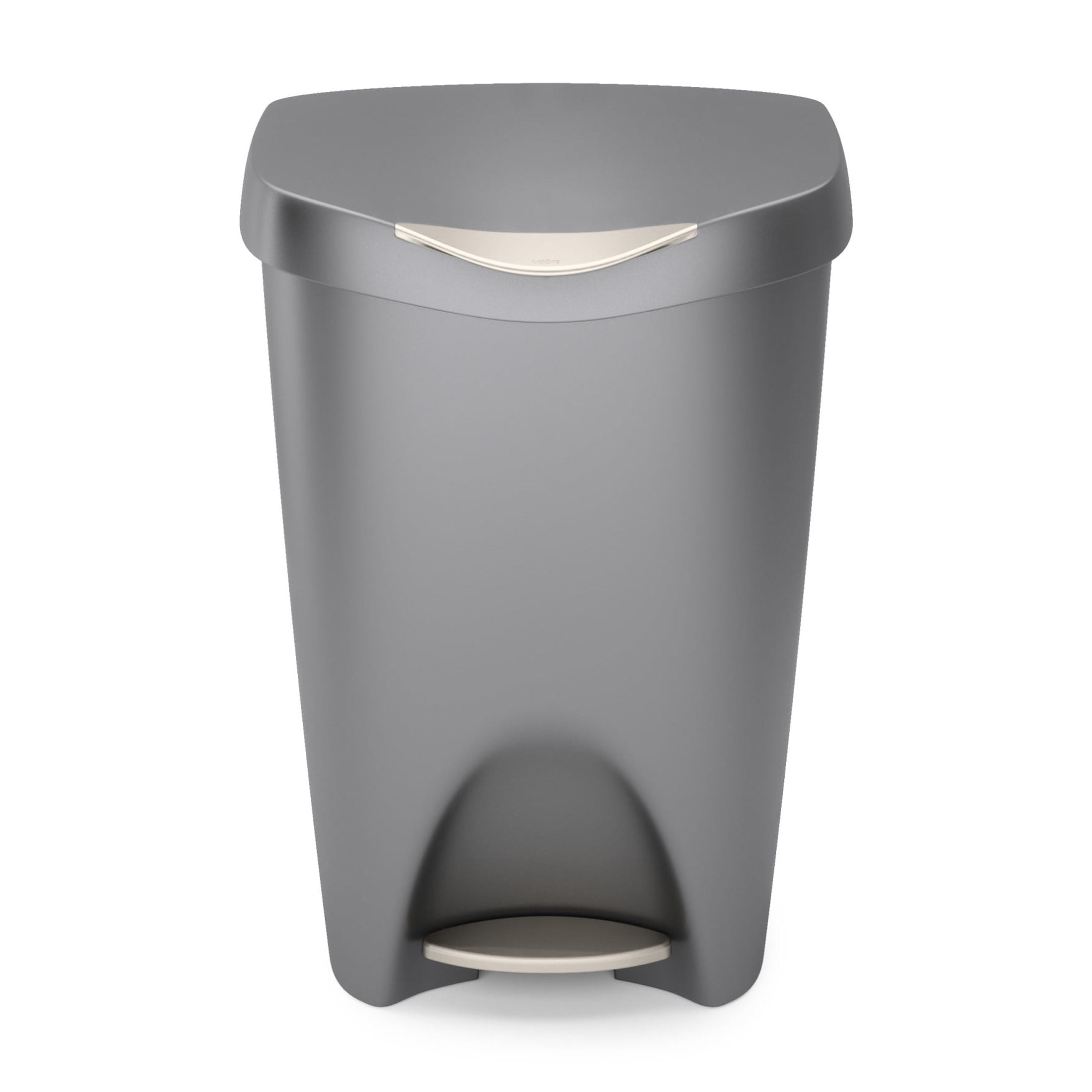 Umbra 13 gal Brim Plastic Step Soft Close Lid Kitchen Trash Can, Nickel