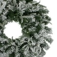 thumbnail image 3 of Northlight Pre-Lit Flocked Winfield Fir Artificial Christmas Wreath - 48-Inch, Warm White LED Lights, 3 of 4