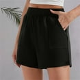 thumbnail image 2 of Outfmvch Wide Leg Shorts flowy shorts for women linen shorts for women sweat shorts womens biker shorts with pockets Shorts Version Sports Shorts Waist Slimming Sports Shorts Black L, 2 of 4