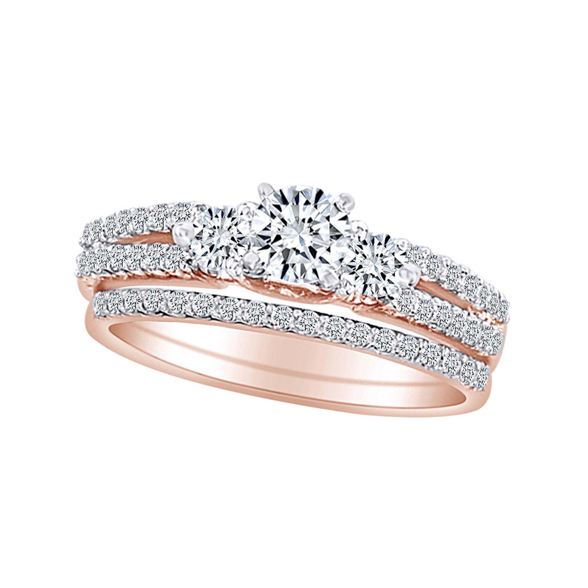 Details about   2.25cttw Diamond 5 Stone Engagement Ring Rose Gold Bridal Jewelry Ring For Women 
