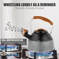 thumbnail image 4 of Whistling Kettle, 3 L Stainless Steel Stove Top Kettle with Wood Grain Handle and Tall Whistle, Retro Style Teapot for Kitchen Gas Stove, Induction Cooker, 4 of 7