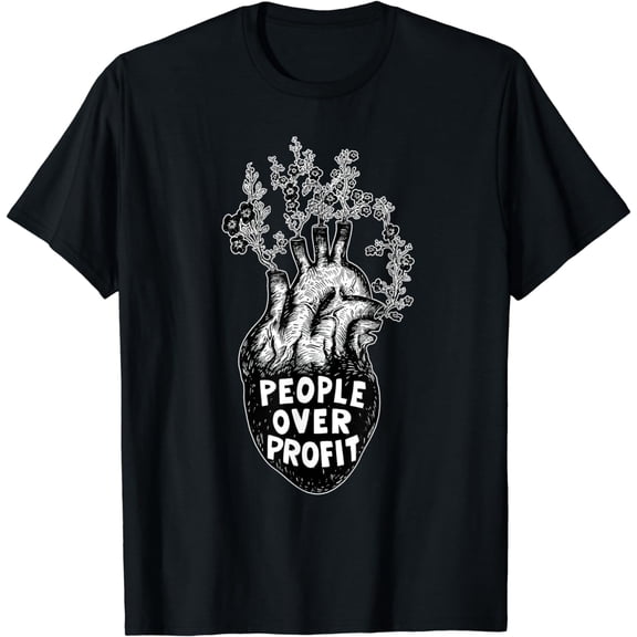People Over Profit Democratic Socialism Pro Socialist Symbol T-Shirt