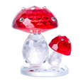 thumbnail image 3 of Estatua de hongo de cristal de imitación, arte artesanal, adorno de hongo transparente, regalo de escritorio Rojo, 3 of 9