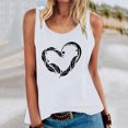 thumbnail image 2 of Playeras,Blusas y Tops,Ropa para Mujer Camisetas sin mangas Camiseta sin mangas de verano para mujer, camiseta sin mangas con gráfico de flores , camiseta informal para vacaciones (White, S), 2 of 5