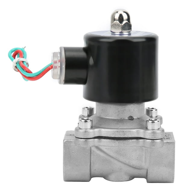 Válvula solenoide eléctrica de 3/4 pulg., acero inoxidable 304, normalmente cerrada, acción directa para aire, agua, aceite, 24 V CC