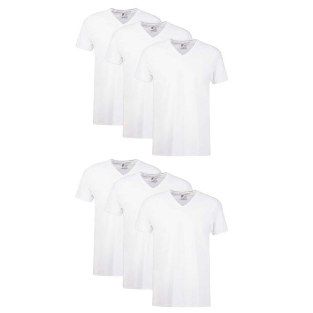 Hanes Men's Value Pack White V-Neck Undershirts, 6 Pack - Walmart.com