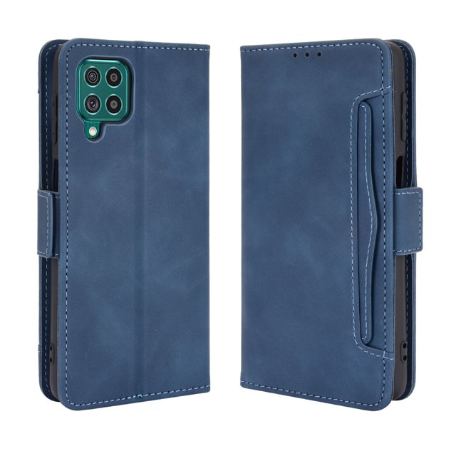 Case for Samsung Galaxy M62 Cover Adjustable Detachable Card Holder Magnetic closure Leather Wallet Case - Blue
