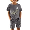 thumbnail image 3 of Hiijoy Big Boy's Casual Outfits Dinosaur Printed Short Sleeve T-Shirt Shorts Set, Sizes 9-10Y, 3 of 8