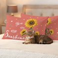 thumbnail image 3 of Coral Red Sunshine Sunflower Outdoor Waterproof Pillow Covers, Pastoral Bees Farmhouse Floral Decorative Rectangle Throw Pillowcase Sofa Cushion Sham for Patio/Couch/Chair, 20"x12" 2 Pack, 3 of 8