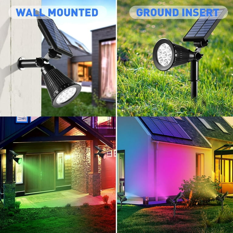 Solar Spot Lights Outdoor Landscape Lights, 50 Leds Solar Spotlight Outdoor  Auto On/Off with 3 Modes, Litlisfly IP67 Solar Outdoor Lights Waterproof  Garden Ligh…