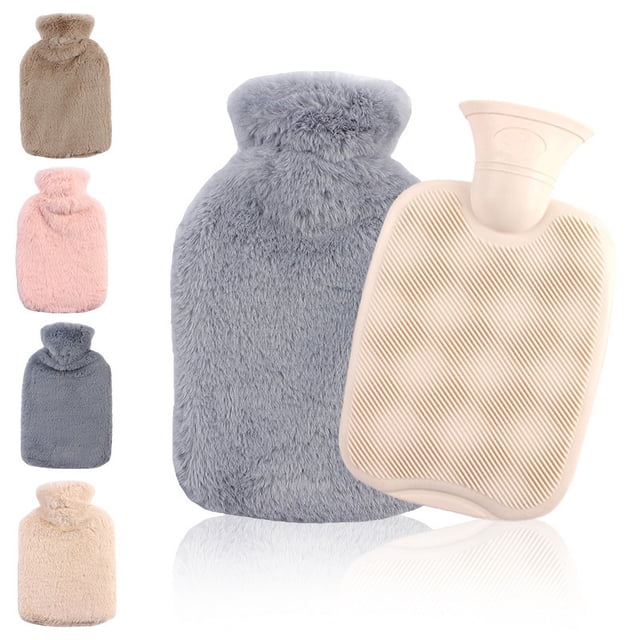 Bolsa de agua caliente calentador de manos lleno de agua lindo bolso calentador de manos de felpa de goma extraíble y lavable (1000ML)