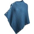 thumbnail image 3 of Aran Woollen Mills Knitted Poncho 100% Premium Soft Merino Wool Buttoned Irish Cape One Size Made in Ireland, 3 of 4