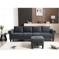 thumbnail image 2 of Newly Arrived Convertible Feature - L - shaped Sectional Sofa with Nail - head Decor for Living Room, 2 of 5