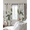 thumbnail image 3 of Country Flowers Blackout Curtains, Light Blocking Print Window Curtains, Botanical White Floral Leaves Butterfly Thermal Insulated Window Drapes for Living Room Kitchen Cafe 2 Panels, 55"W x 39"L, 3 of 9