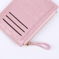 thumbnail image 2 of Bolsa De Tarjeta Bolso Cartera sencilla para mujer, llavero de cuero, bolso pequeño para tarjetas, monedero (rosa), 2 of 6