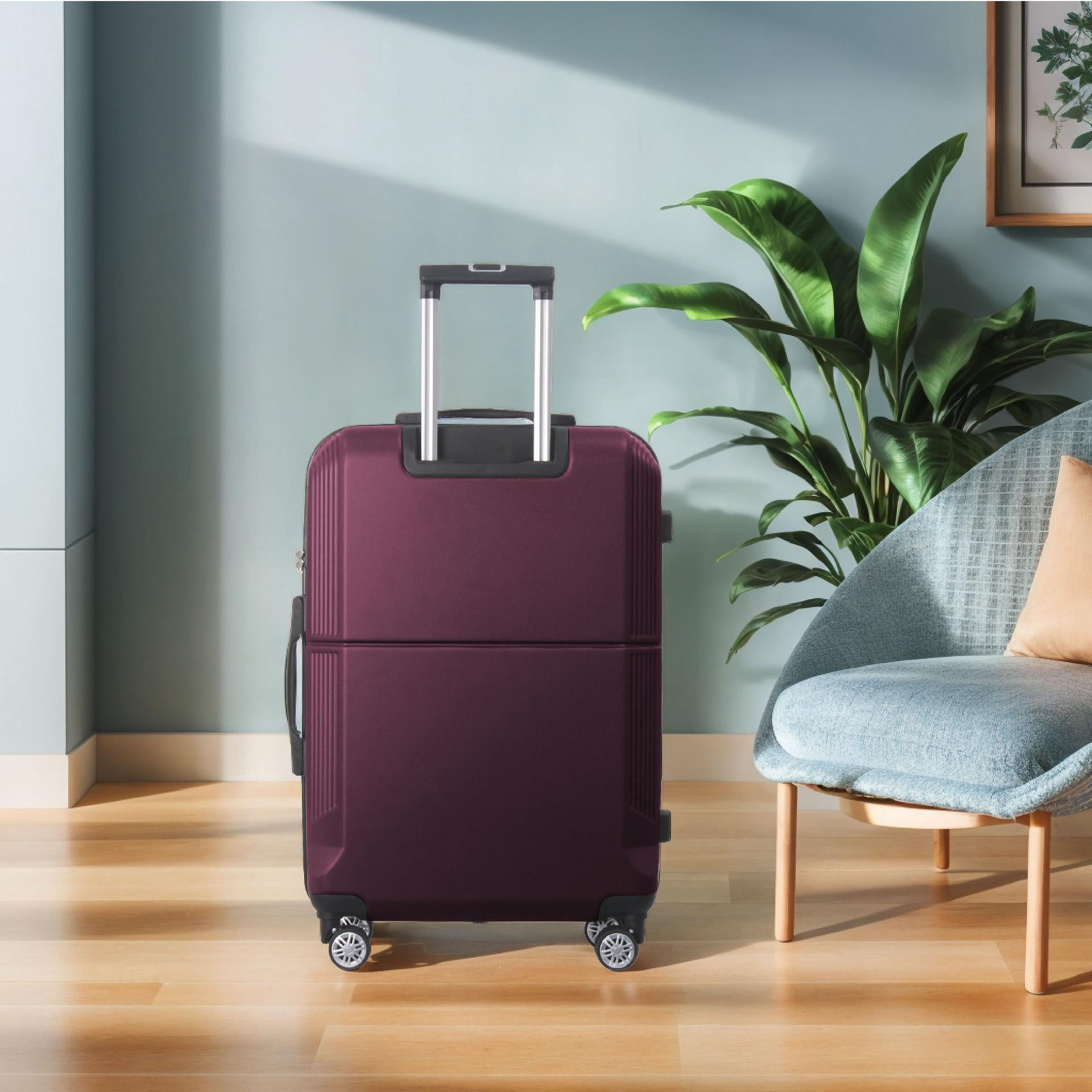 3pc Hardshell Luggage Set with TSA Lock, Lightweight ABS Spinner Suitcase with Multi-Position Handle 20" 24" 28"