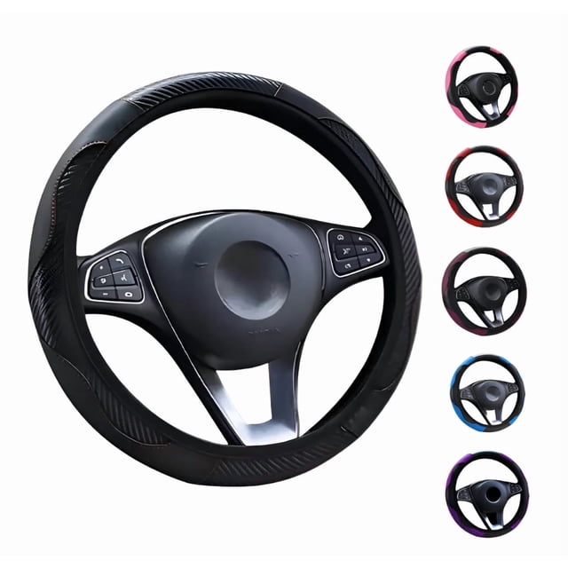 Funda Cubre Volante Deportivo Protector Antiderrapante Auto Modelo Negro