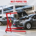thumbnail image 3 of GARVEE 2 Ton(4400lb) Cherry Picker Engine Hoist,Red Heavy Duty Folding Engine Crane with 6 Casters,Telescopic Boom Hitch, Black, 3 of 6