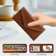 thumbnail image 7 of HAWEE Leather Cash Envelope Wallet, RFID Blocking Card Organizer for Women and Men, Reusable Coin Pouch, Coffee Brown, 7 of 7