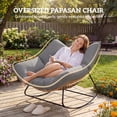 thumbnail image 4 of Outsunny Indoor Outdoor Papasan Rocking Chair with Cushion, Grey, 4 of 10