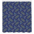 thumbnail image 3 of Ambesonne Floral Shower Curtain, Droplet Motif, 69"Wx70"L, Dark Blue Green, 3 of 3