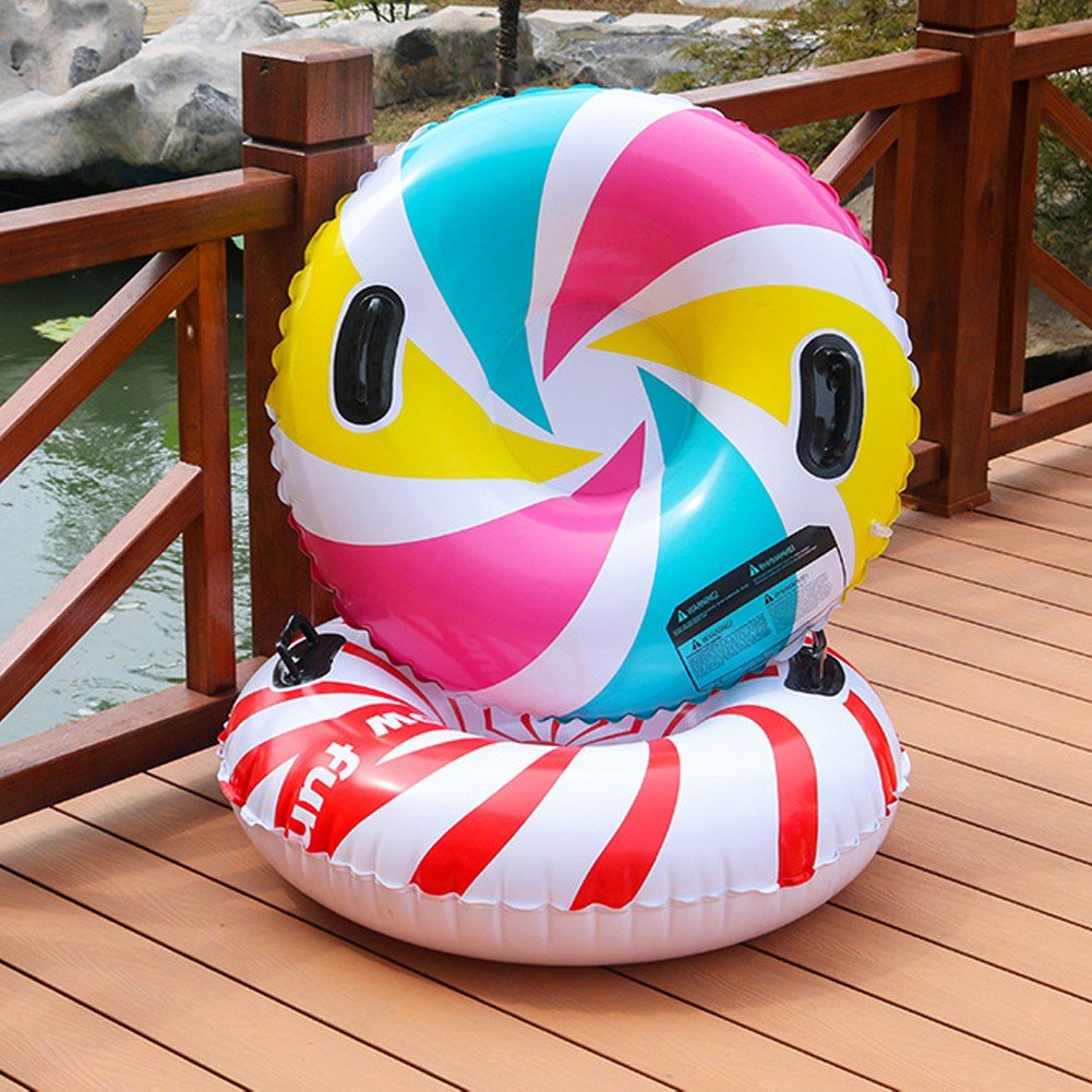 Snow Tubes, Snow Sled Tube with 2 Handles Foldable Snow Sled Inflatable Snow Tube Sled For Winter Outdoor Sports