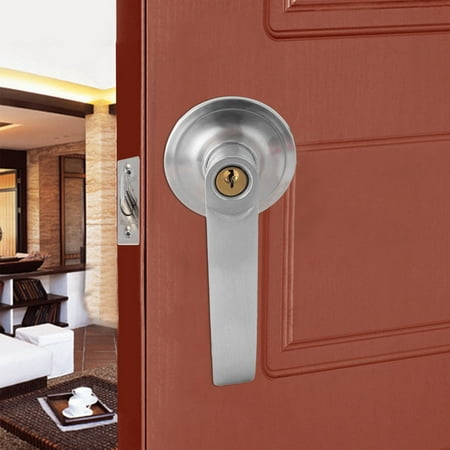 satin nickel bathroom bedroom front door lock with knob handle