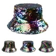 thumbnail image 3 of Holzkary Bucket Hat for Women Men Cotton Summer Sun Beach Fishing Cap Colorful Sequined Bucket Hat Shiny All Fashion Cowboy Bucket Hat Bucket Hat Hot Pink One Size, 3 of 8