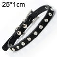 thumbnail image 2 of El collar de perro de cuero de PU es adecuado para perros pequeños, collar de perro pequeño ajustable con diamantes de imitación, 2 of 5