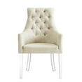 thumbnail image 6 of Inspired Home Gideon Linen Dining Chairs Acrylic Leg Swoop Arm(Set of 2), Cream White, 6 of 9