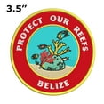 thumbnail image 2 of Protect Our Reefs! Belize 3.5 Inch Iron Or Sew On Embroidered Fabric Badge Patch Ocean Beach, Salt Life Iconic Series, 2 of 2