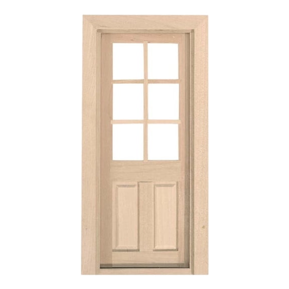 Unfinish Wooden Dollhouses Window Door For Painting Craft Projects And Miniature Arrangement