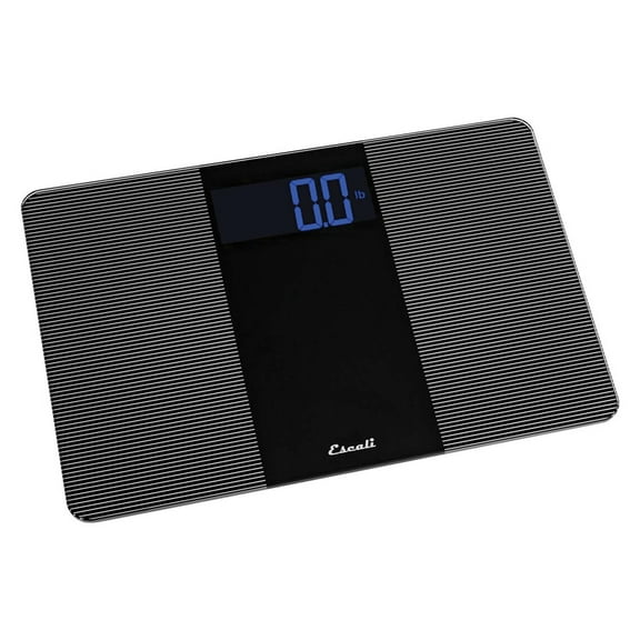 Escali EW180 Extra Wide Platform Bathroom Body Scale, LCD Digital Display, 400lb Capacity, Black