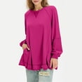 thumbnail image 2 of Drses Womens Oversized Long Sleeve Shirts Crewneck Casual Lightweight Pullover Tunic Tops With Pockets Fall Outfits, 2 of 7