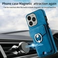 thumbnail image 2 of Dteck Wallet Case Compatible with iPhone 15 Plus,Case with Card Holder Skin-Friendly PU Leather Cover with Rotating Ring Kickstand Protective Bumper for iPhone 15 Plus,Blue, 2 of 10