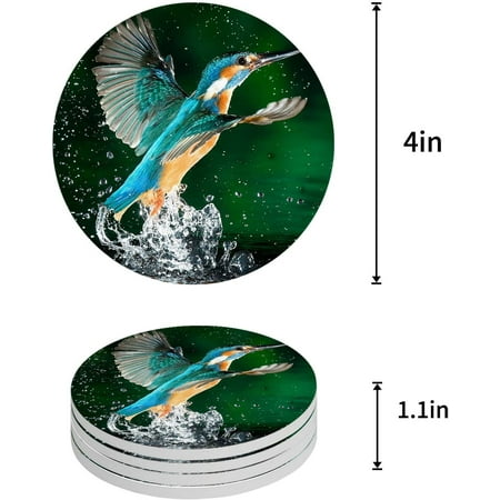 

ZHANZZK Vintage Hummingbird Watercolor Style Set of 6 Round Coaster for Drinks Absorbent Ceramic Stone Coasters Cup Mat with Cork Base for Home Kitchen Room Coffee Table Bar Decor