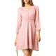 thumbnail image 2 of Vestido de gasa A-line con media manga en V, sólido y lindo para mujeres, color rosa claro, 2 of 7
