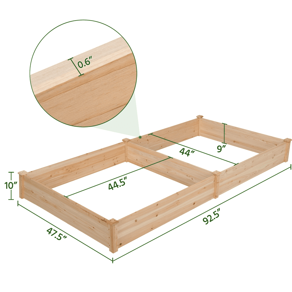 Yaheetech Wooden Raised Garden Bed, Natural Wood