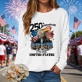 thumbnail image 2 of Leey-World Flag Cross Tree 250 Years Faith and Freedom 1776-2026 T-Shirt American Flag Long Sleeve Shirt Women(White,L), 2 of 9