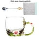 thumbnail image 1 of Yuarrent 350ml esmalte azul rosa flor taza de café de cristal 320ml Margarita leche té copas de vino whisky cóctel regalo chupito taza con cuchara Teteras Crisantemo Verde 320ML Yuarrent HA005099-03B, 1 of 1