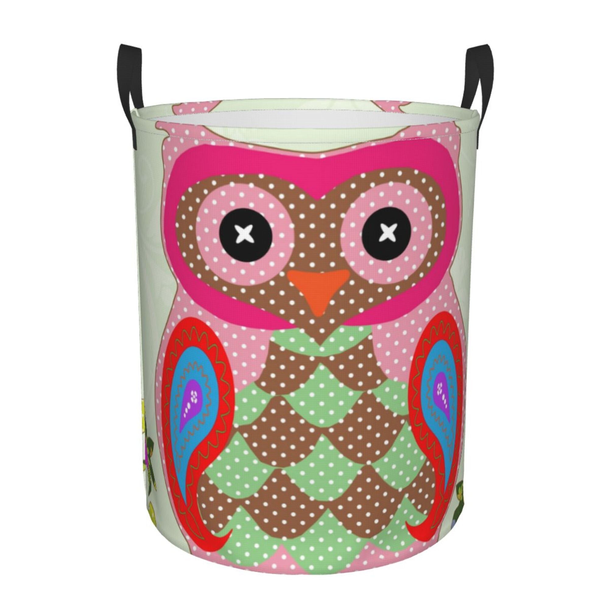 White and Teal Polka Dot Laundry Basket