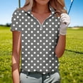 thumbnail image 4 of Lmnyox Womens Short Sleeve Golf Shirt Fashion Print Half Zip Collared Shirts Trendy Loose Summer Blouses Outfits, 4 of 5
