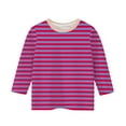 thumbnail image 4 of Ndbuld Girls' Long Sleeve Tees Kids T-Shirts Soft Toddler Girls Crewneck T-Shirts Hot Pink 120cm/47in 4Y, 4 of 5