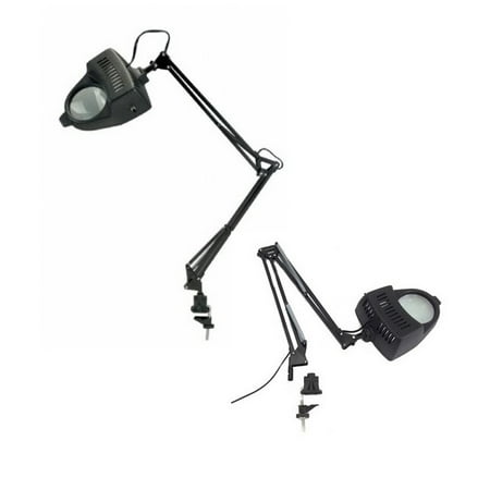 Clamp On Swing Arm Lighted Magnifying Lamp Hobby Work Desk Clamp On Swing Arm Lighted Magnifying Lamp Hobby Work Desk Magnifier Black