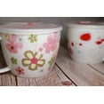 thumbnail image 3 of Microwavable Ceramic Noodle Bowl with Handle and Seal Fine Porcelain Floral Design, 3 of 9