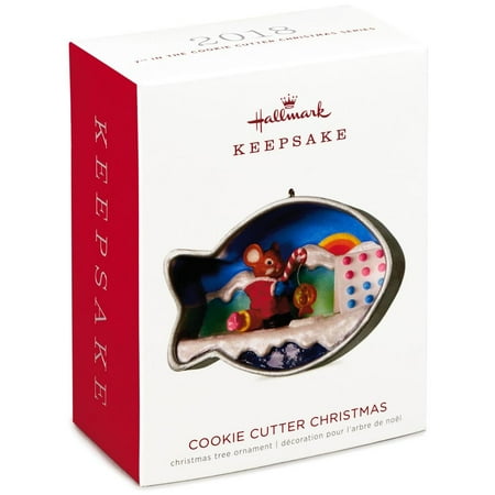Christmas Holiday Cookie Ornament - Hallmark Keepsake 2018 Cookie Cutter Christmas Ice Fishing Mouse Ornament