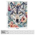 thumbnail image 4 of BCIIG Wolf with Flowers Blanket 350gsm Super Soft Plush Throw Wolf Watercolor Blanket for Women Girl Boy Bed Couch Chair Room Decor  40x50in, 4 of 6